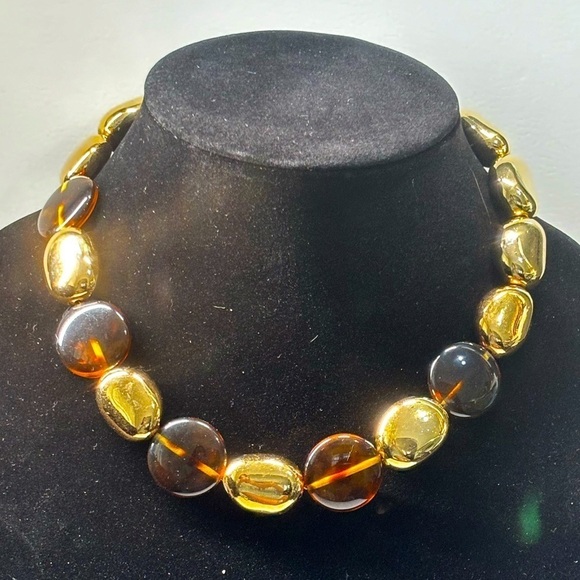 Ralph Lauren gold tone and faux tortoise shell beaded chocker